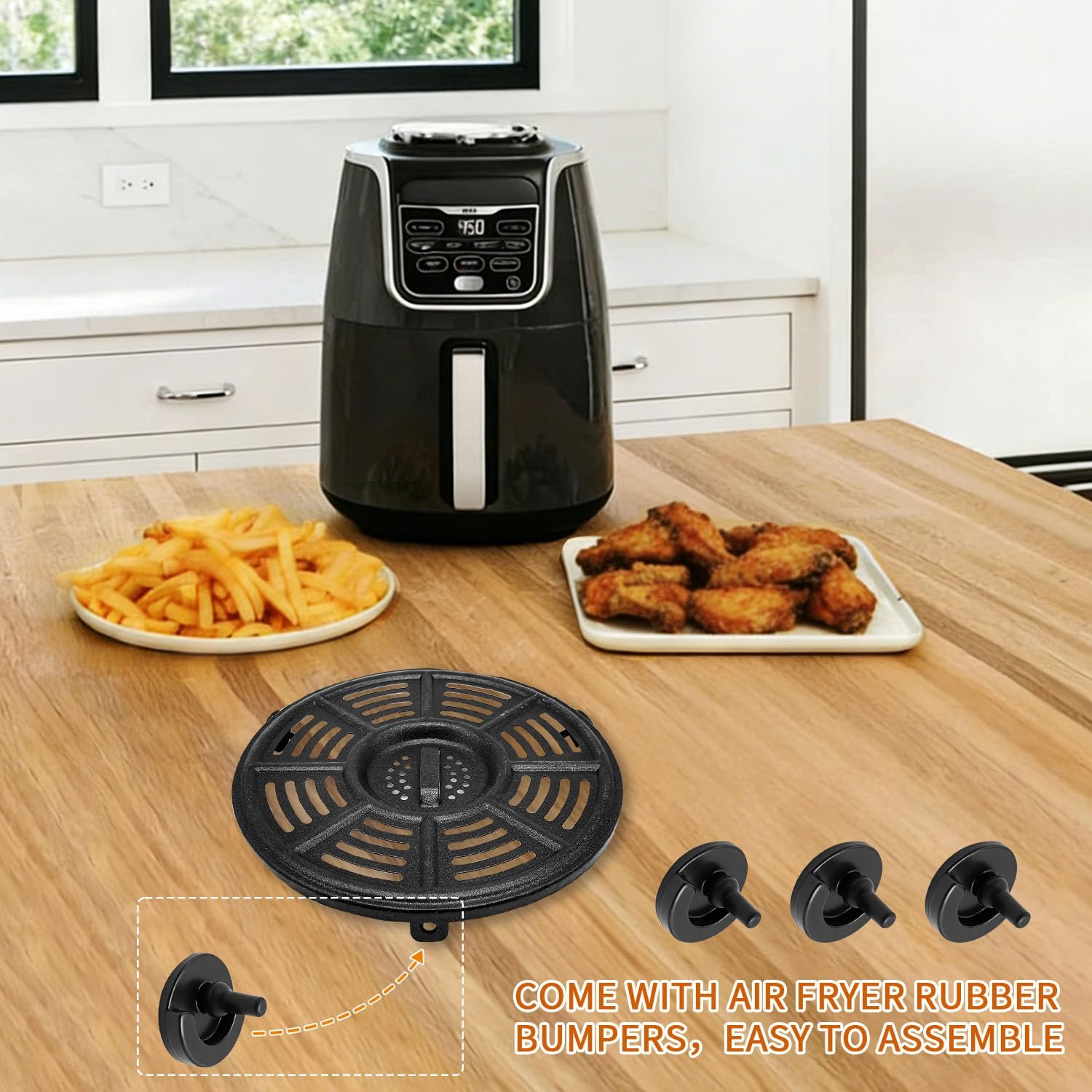GCQ Air Fryer Replacement Tray for Ninja Air Fryer 4 QT AF101 Ninja Air Fryer XL 5.5 Qt AF150 Max XL 5.5 Quart AF161, 8.2'' Food Grade Air Fryer Grill Pan Crisper Plate Accessories Tray Rack Parts