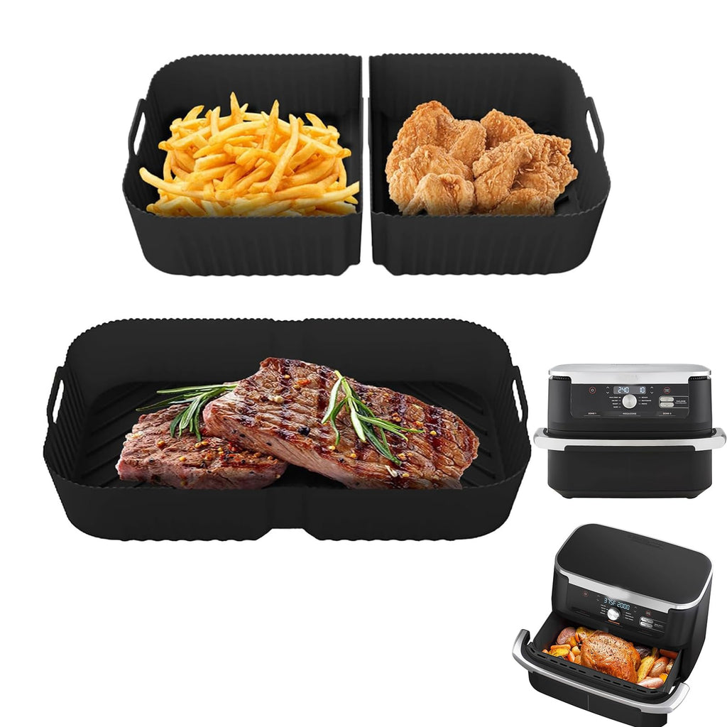 Air Fryer Silicone Liners for Ninja Foodi 11 Quart/Topzee11-QT Large XL MegaZone FlexBasket AD600CO for Ninja Foodi Flexdrawer AF500UK AF500UKCP,Air Fryer Accessories Reusable Silicone