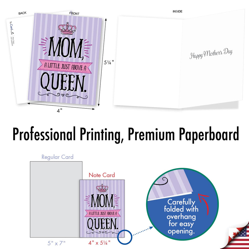 The Best Card Company 36 Assorted Mother's Day Notecards Bulk Box Set 4 x 5.12 Inch w/Envelopes (12 Designs, 3 Each) Greeting Card Pack for Daughter, Girlfriends - Mom Notes AM3138MDG-B3x12