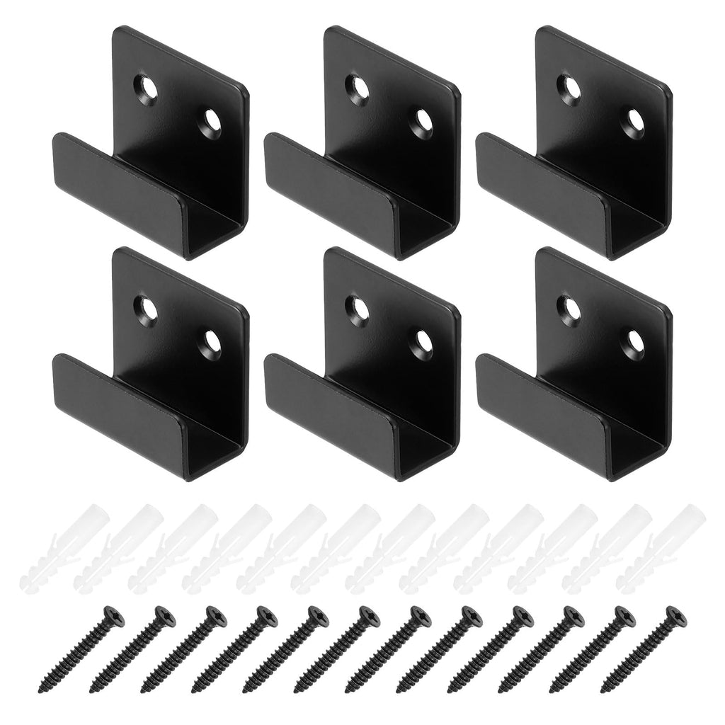 PATIKIL Tile Hanger Bracket 1.38x0.79x0.6, 6 Set U Wall Mounted Mirror Clips Fasteners Stainless Steel Metal Mirror Holder Kit L Size with Screws for Large Mirror Silver Tone