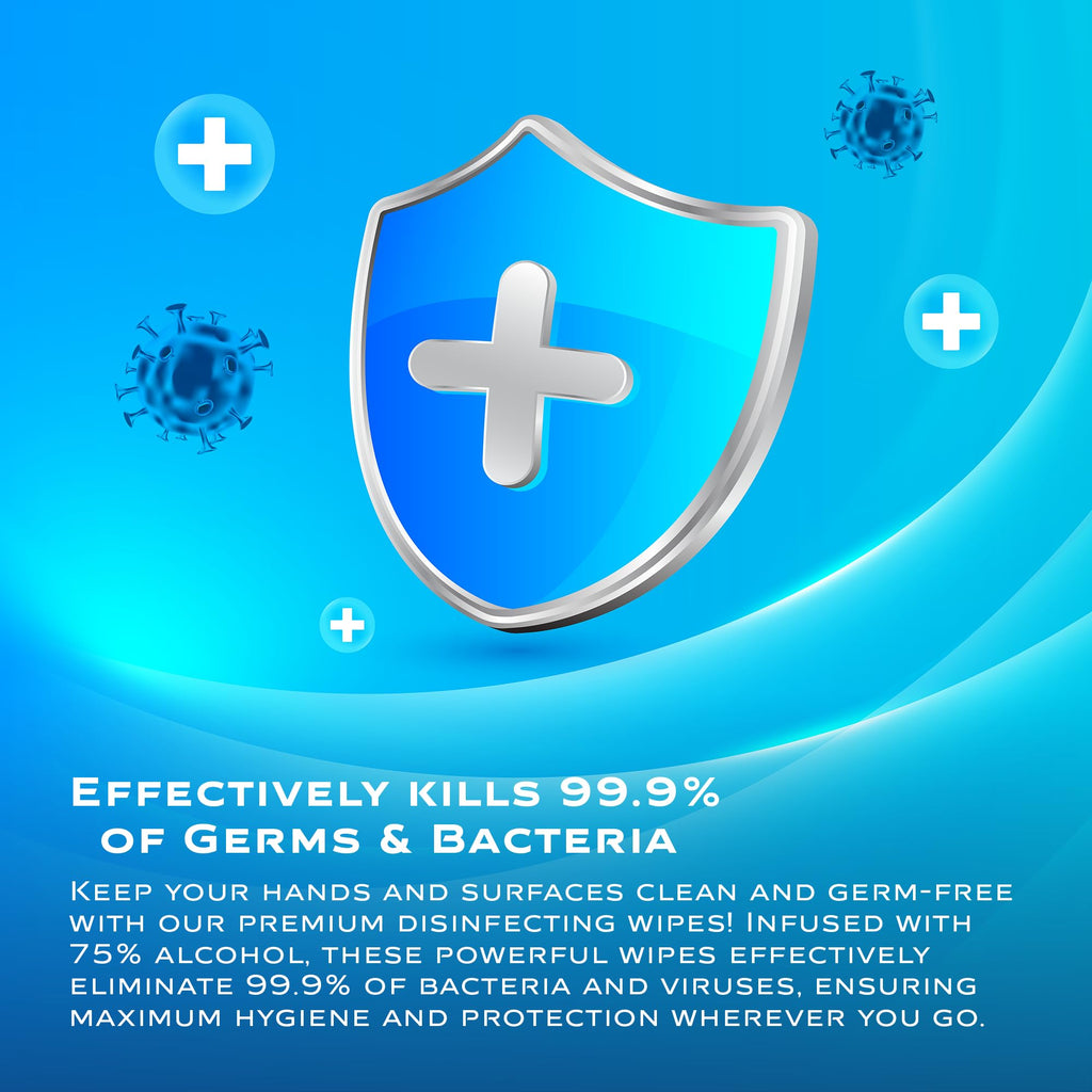 Sllic® - Disinfectant Wet Wipes - All-Purpose - 75% Alcohol Wipes - Clean & Sanitize Surfaces & Skin - Safe for Skin - Quick-Drying & Non-Sticky Formula - Unscented - 100 Wipes (10 Packs of 10 Each)