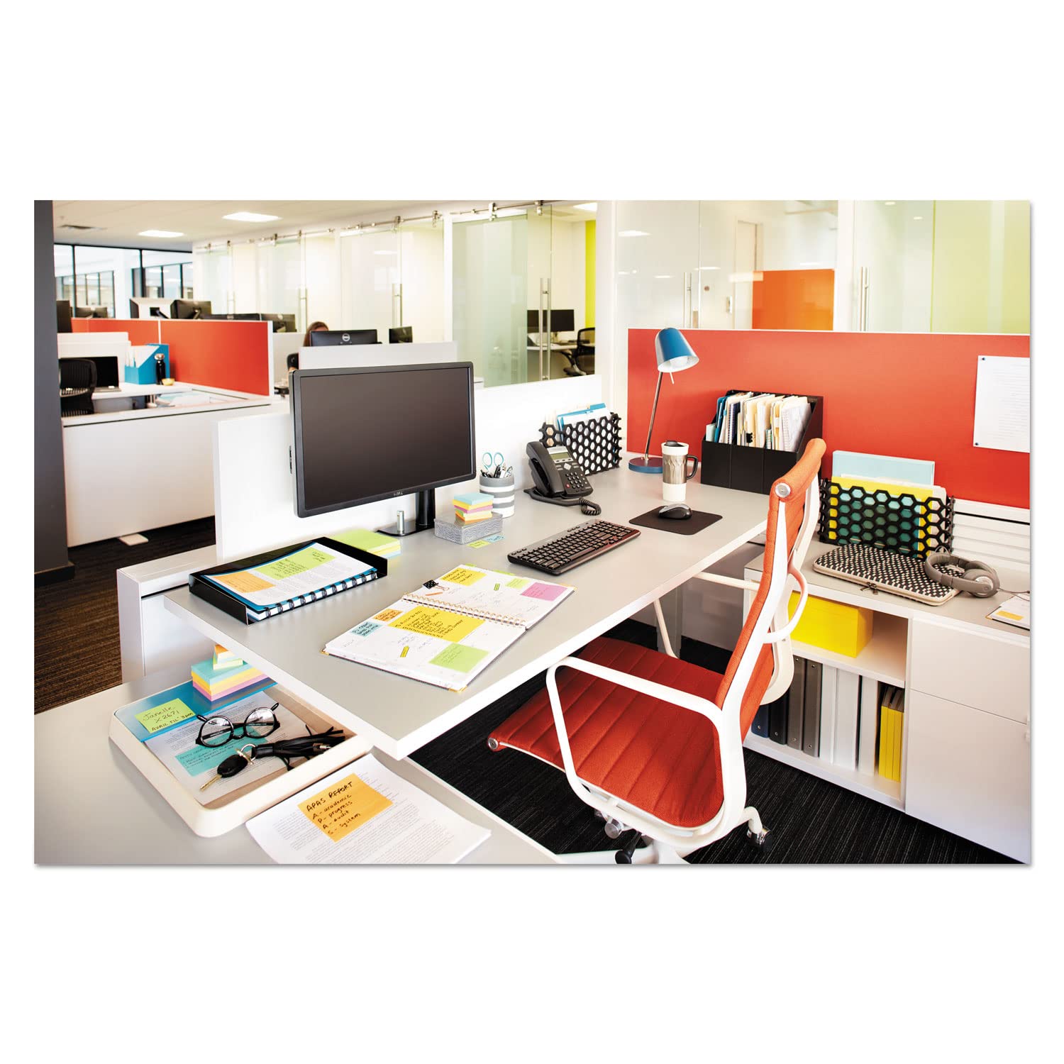 Post-it Notes Original Lined Sticky Notes, 3" x 5", 5 Pads, 100 Sheets/Pad, Jaipur Colours