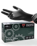 PACIFIC PPE 6-mil Black Nitrile Disposable Gloves, Food-Safe, Cooking & Cleaning, Powder-Free, Heavy-Duty, Textured Fingertips, Latex-Free, 100 Count, Medium