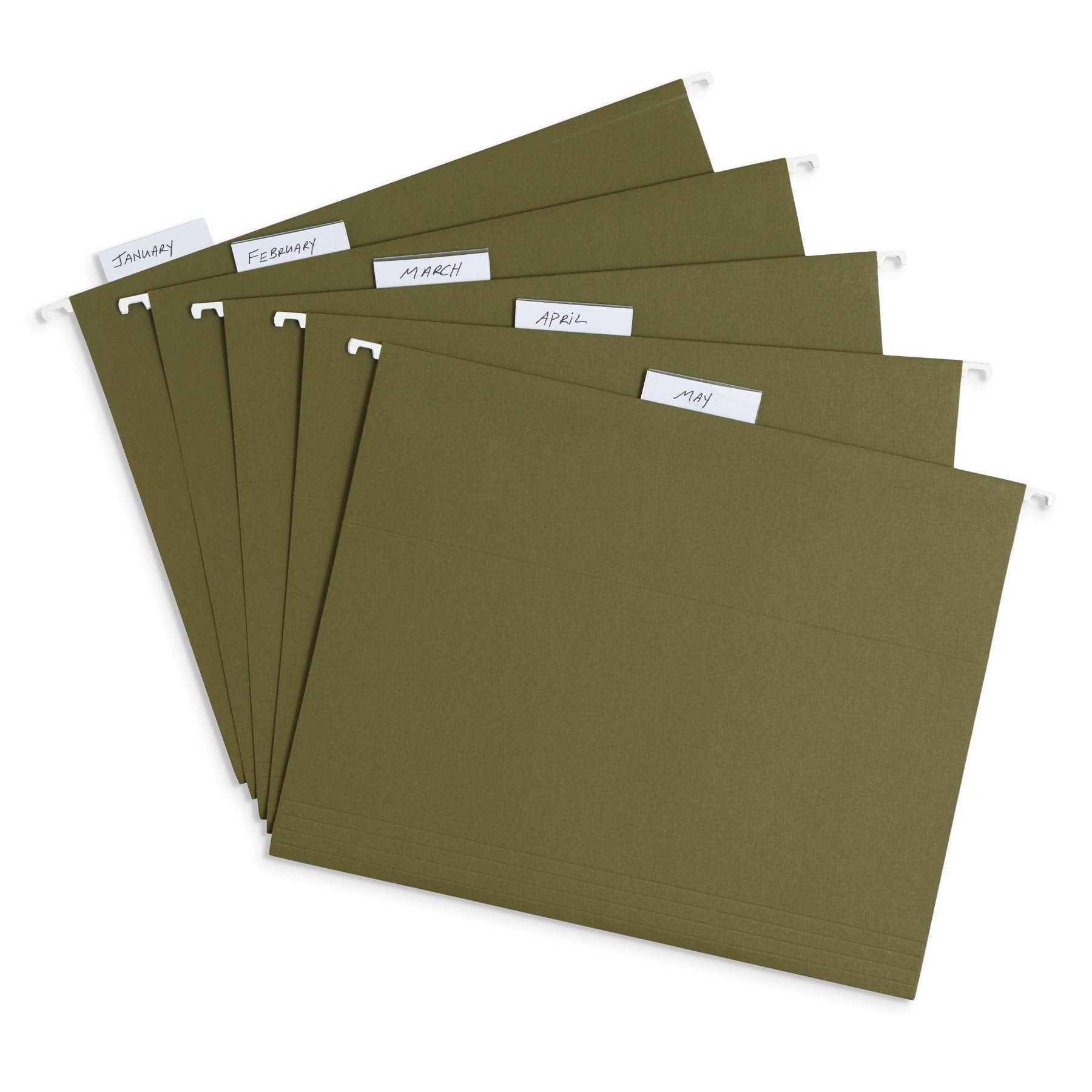 Blue Summit Supplies Hanging File Folders, 75 Pack, Reinforced Hanging Folders Letter Size, Standard File Folders for Filing Cabinet, Hanging File Organizer, Green