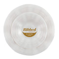 PLASTICPRO 24 Piece Combo Plastic Dinner Plates Disposable Plastic Fancy Heavy Duty Party Dishes 7 inch and 10 inch, Pearl White Ribbed
