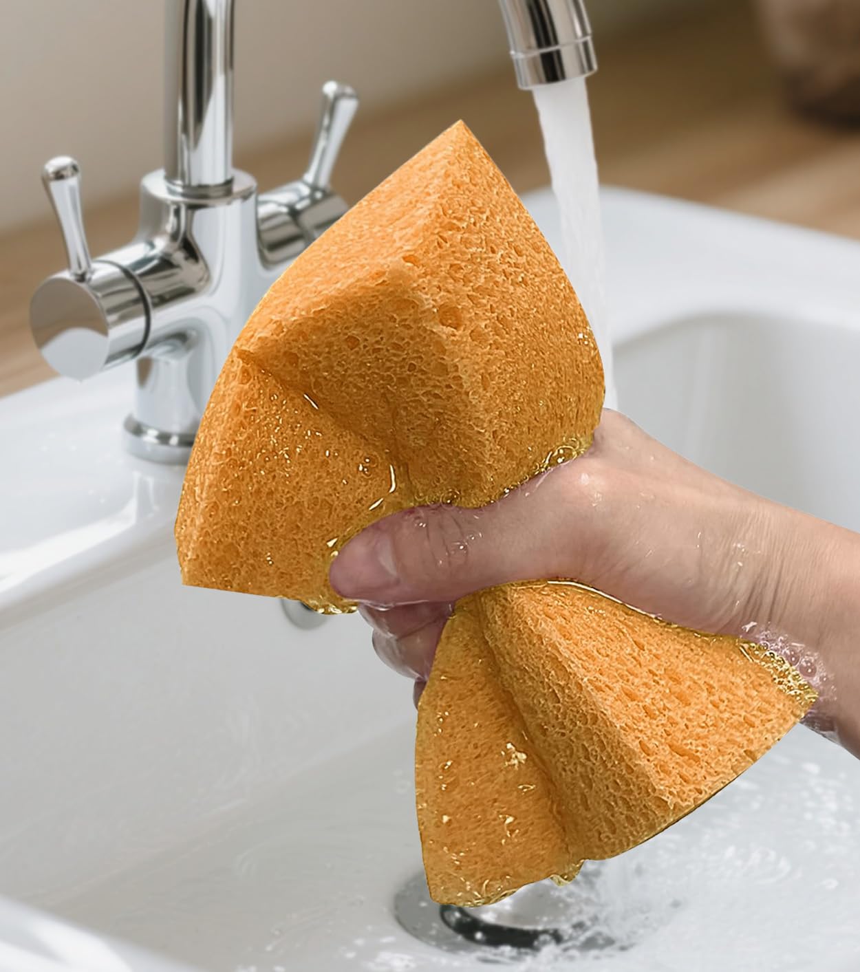 Wash Sponges, 3 Pack Extra Thick Large Cleaning Sponge Multi-Purpose for Bathroom Kitchen Household Bike Boat Car, Large Size Sponges 4'' X 6'' X 2" (Yellow)