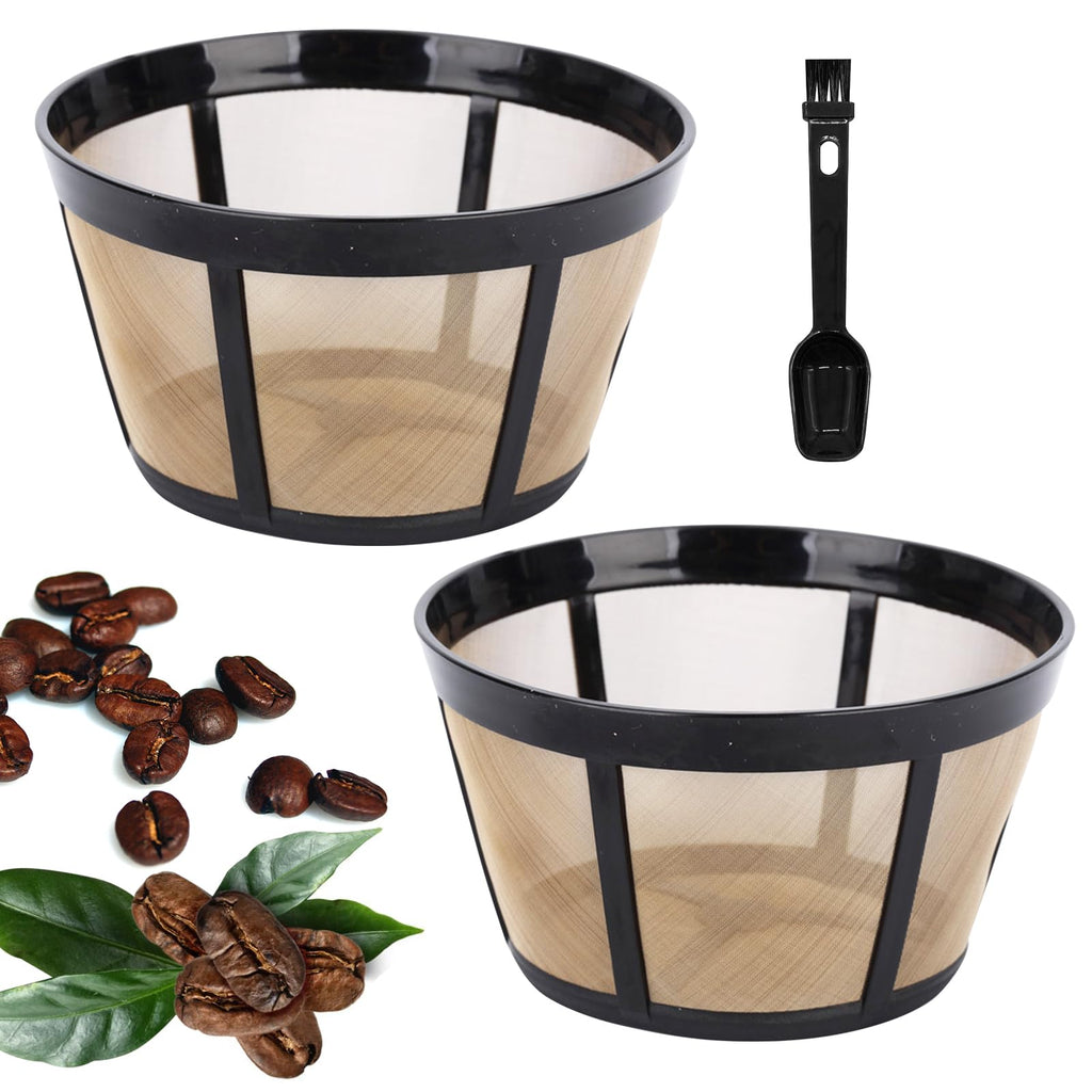 2 Pack Reusable Coffee Filters Replacement for Bunn 8 10 12 Cup Coffee Maker, Compatible with Brewer Series BX, BTX, GRX, NHB, NHS, ST, HG & H