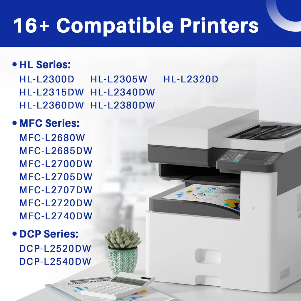 TN660 Toner Cartridge Replacement for Brother TN660 TN-660 TN630 TN-630 Black Compatible with HL-L2300D HL-L2340DW HL-L2380DW DCP-L2520DW DCP-L2540DW MFC-L2720DW MFC-L2700DW (Black, 2 Combo Pack)