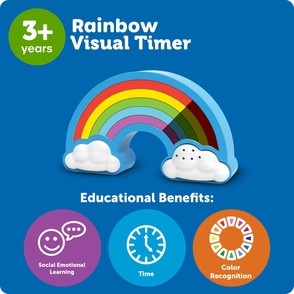 Learning Resources Rainbow Visual Timer, 1 Piece, Ages 3+, Teacher Resources, School Supplies for Teachers, Social Emotional Learning Toys