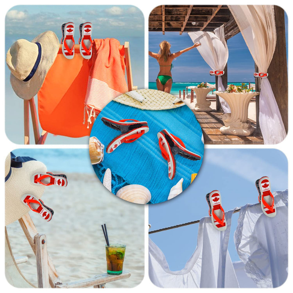 Beach Towel Clips, 4 Pcs Canada Maple Towel Clips for Beach Chairs Plastic Lounge Chair Towel Clips,Pool Clips to Keep Your Towel from Blowing Away for Family Daliy Use