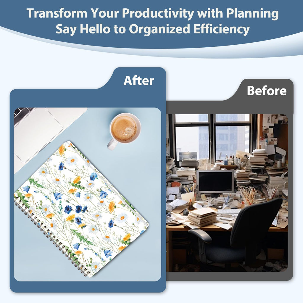 2026 Planner, Daily Agenda 2026 Appointment Book, Weekly and Monthly Calendar Planner Jan 2026 - Dec 2026, School Essentials & Office Supplies, Scattered Flowers