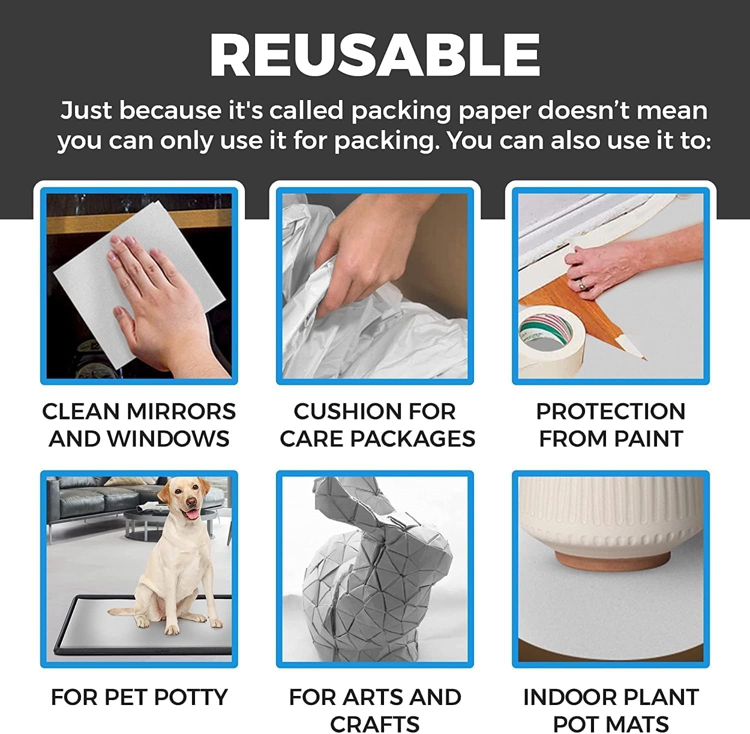 100 Sheets Packing Paper for Moving, Newsprint Paper for Packing Wrapping, Wrapping Paper for Packaging Glasses Dishes - Must Have Moving Supplies Box Filler(12 * 24in)
