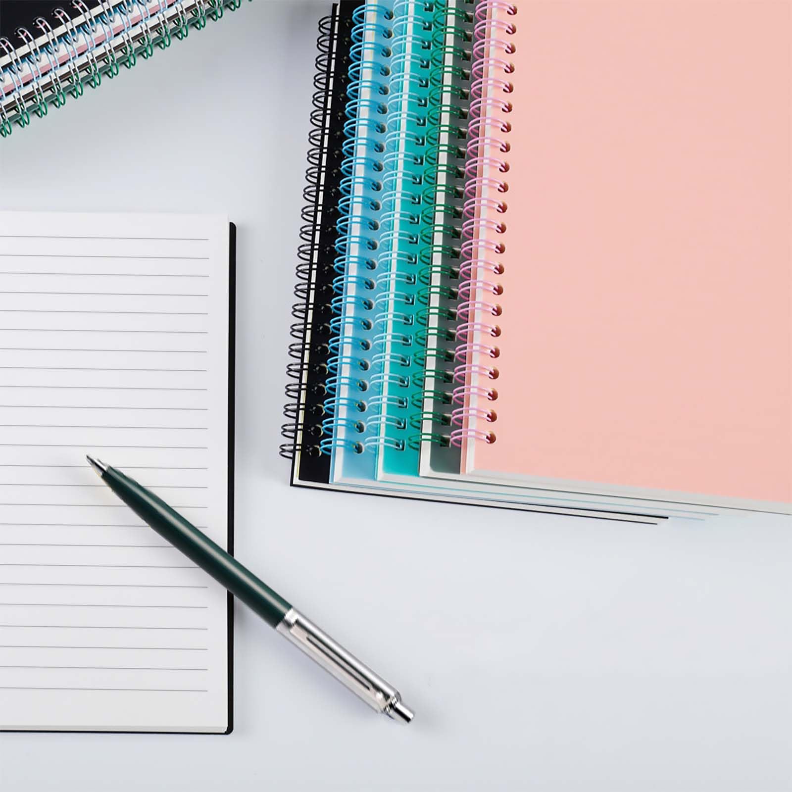 Dicunoy 8 Pack Spiral Notebooks, A5 Ruled Journals Notebooks 80 Sheets with Thick Plastic Hardcover, Cute Thick Notepads for Work, Teacher, Students, School, Women,7 Colors, 8.3" x 5.7"
