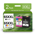 65XXL Ink Cartridges Black and Color Combo Pack High Yield Compatible with HP Ink 65XXL 65XL Work with Envy 5055 5000 5052 5070 5014 DeskJet 3755 2600 3752 2652 2622 Printer(1 Black, 1 Tri-Color)