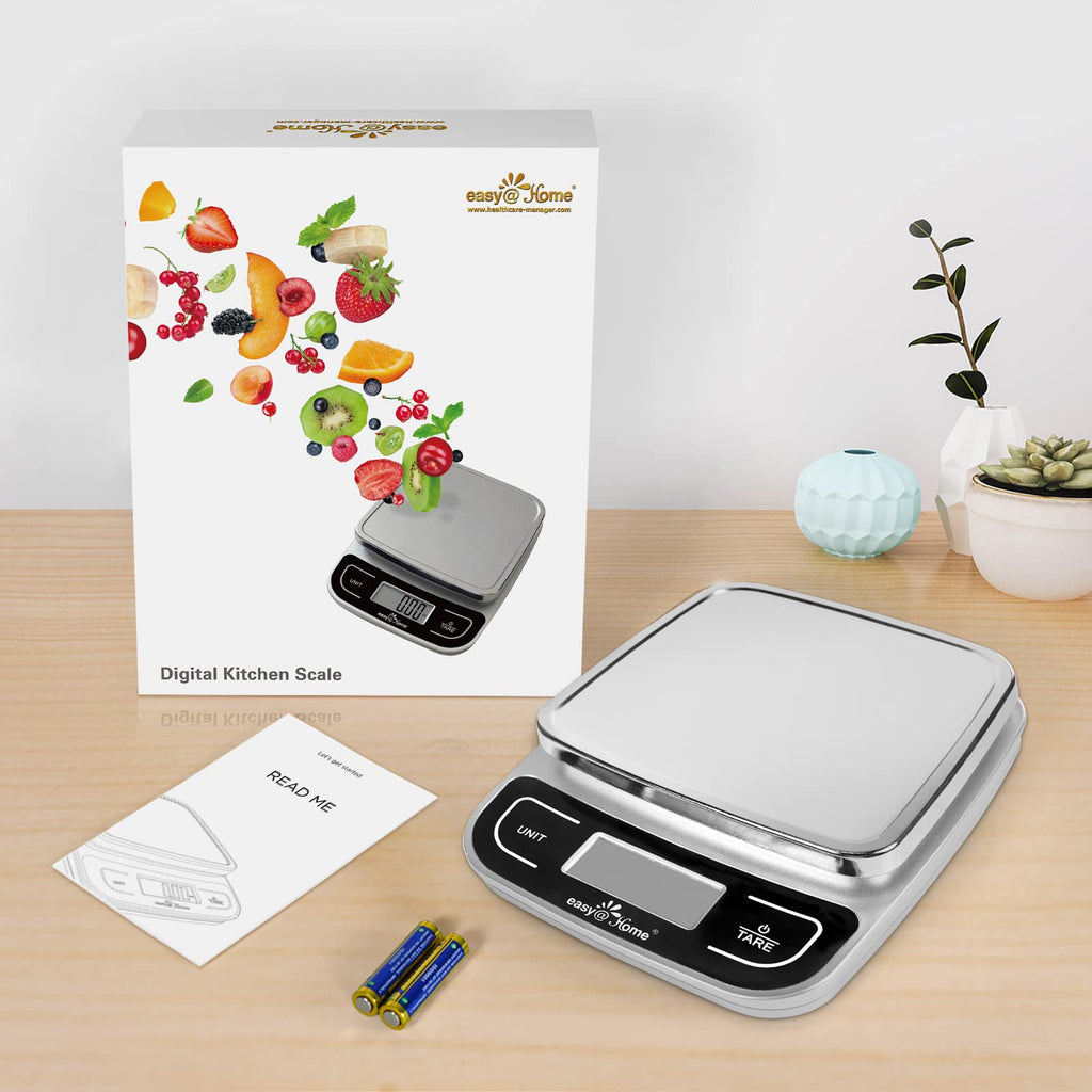 Easy@Home Digital Kitchen Food Scale, Multifunction Food Scale with High Precision to 0.04oz and 11 lbs Capacity, EKS-202