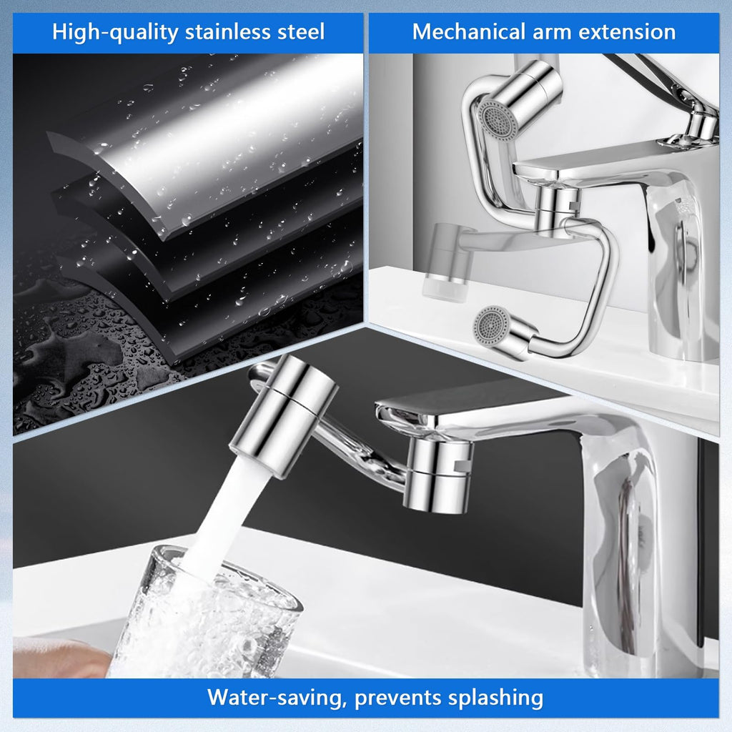1080 Rotating Faucet Extender, New U Shaped Rotatable Tap Aerator Adapter for Kitchen & Bathroom Sink - Multifunctional Faucets Extenders Extension, Sink Sprayer Attachment with 2 Model