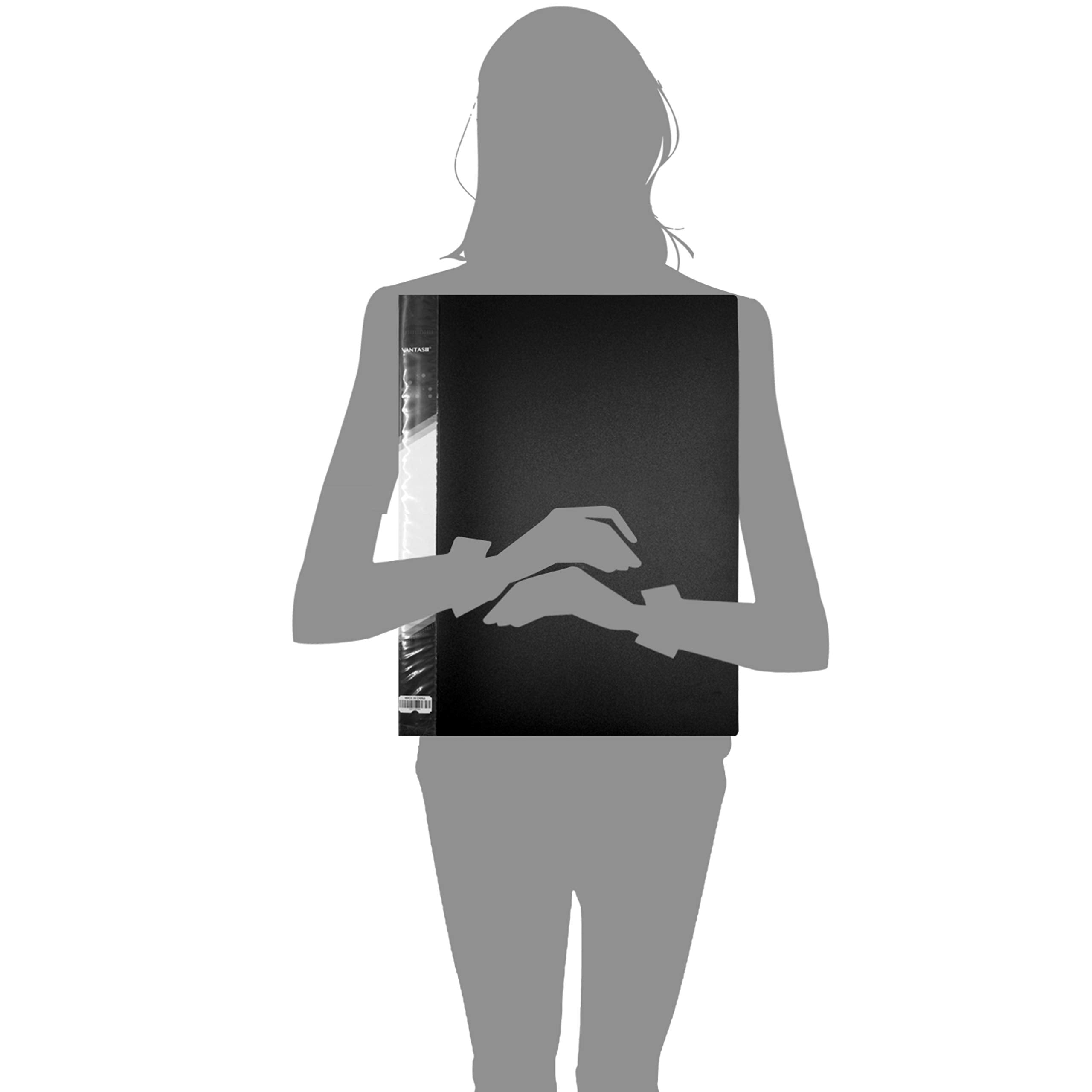 Presentation Book 40 Clear Pockets Sleeves Protectors Art Portfolio Clear Book for Artwork, Report Sheet, Letter(Can Accommodate 14 X 11inch)