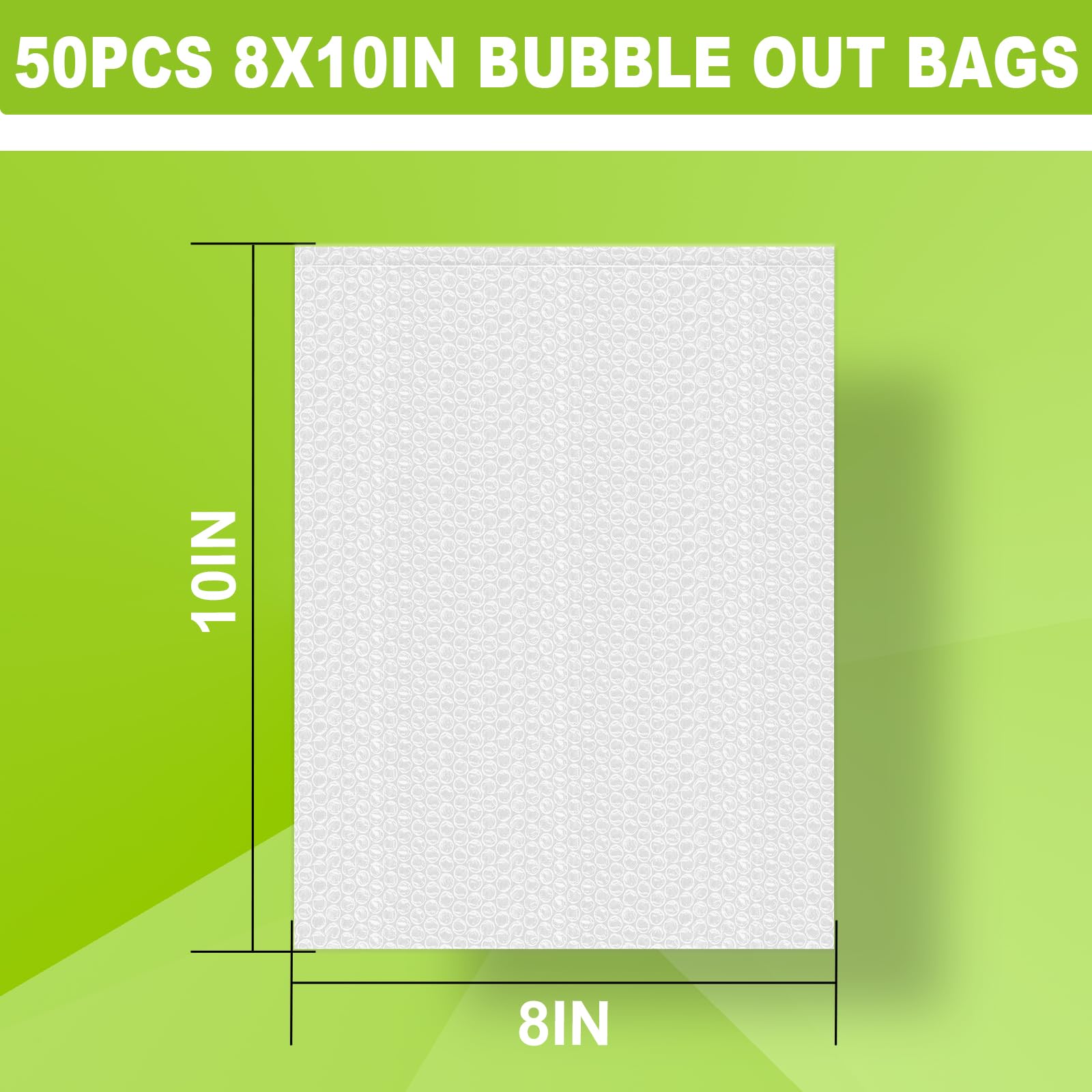 50 Pcs Bubble Pouch Wraps, 8''x10'' Clear Bubble Out Bags for Packing, Double Walled Cushioning Bags for Shipping, Storage and Moving(Not Self-Seal)
