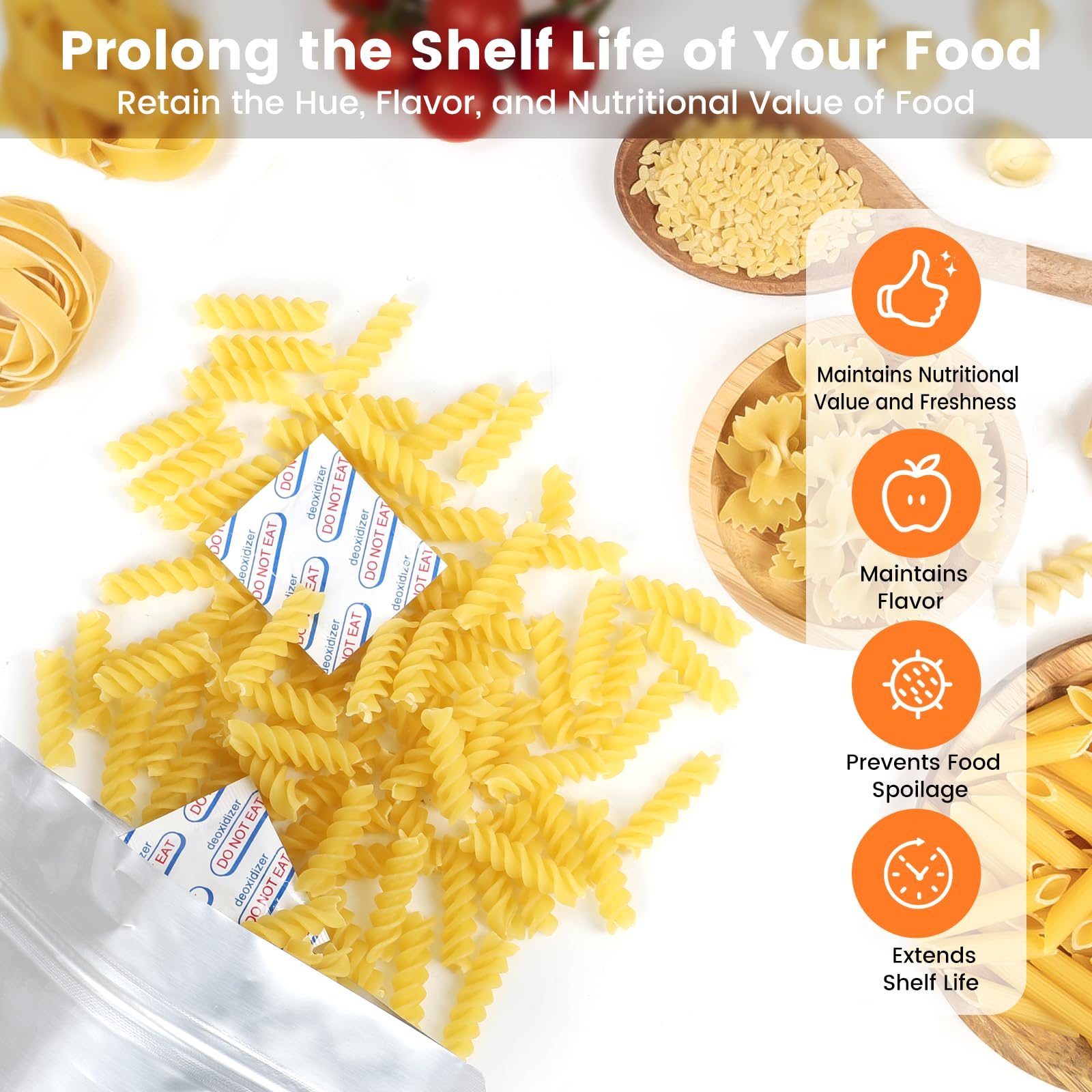120 Packs 300cc Food Grade Oxygen Absorbers (5 Packs in Individual Vacuum Bag, 24x Packs of 5), Oxygen Absorbers for Long Term Food Storage with Oxygen Indicator, Applicable to Mason jars, etc.
