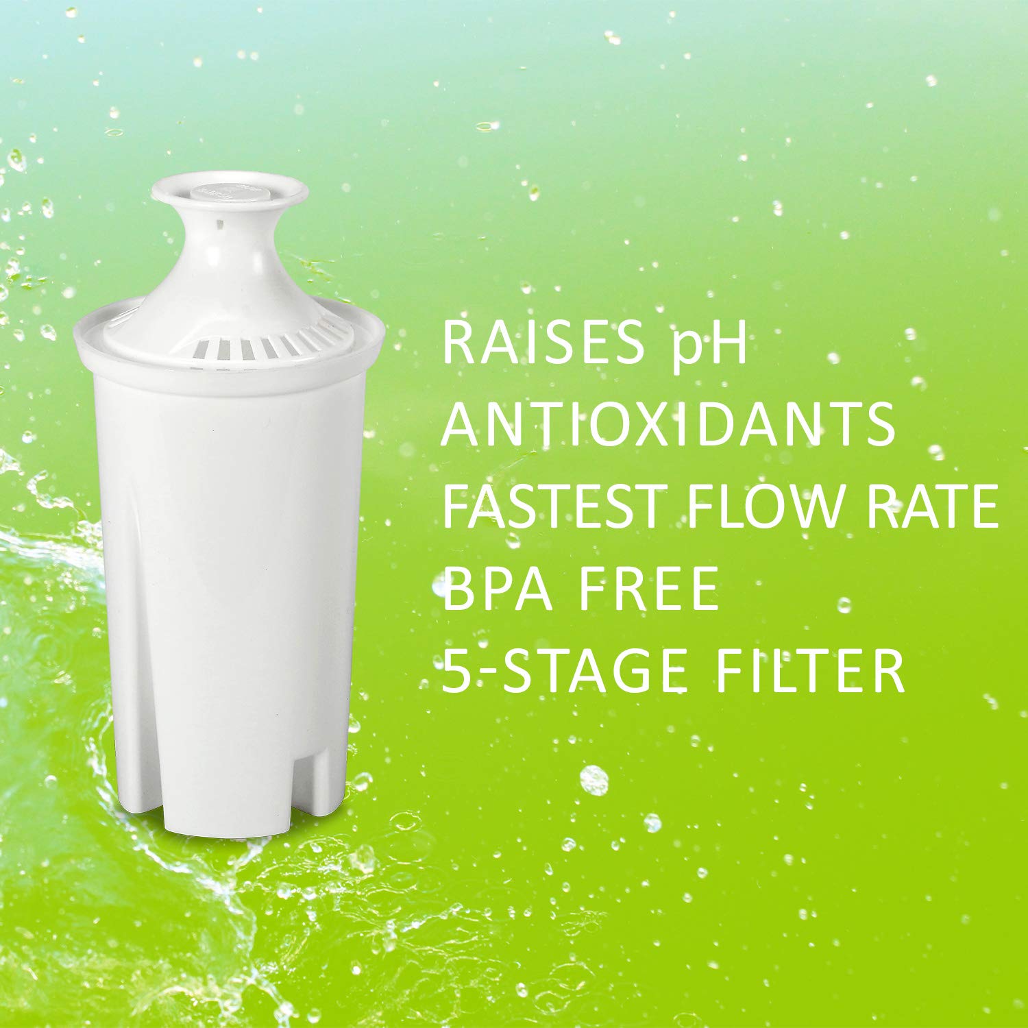 Vitev Alkaline Water Replacement Filter, Fits Brita Pitcher (3-Pack)
