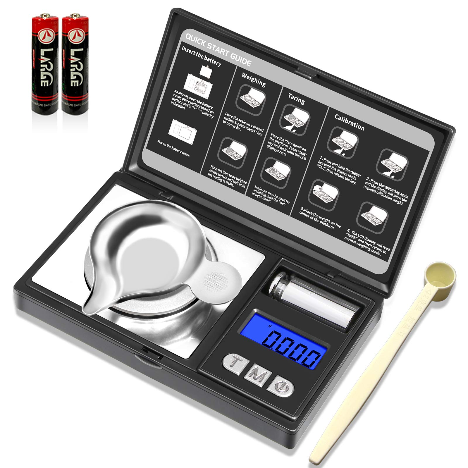 THINKSCALE Milligram Scale, 50g/0.001g Digital Jewelry Scale, Mg Scale 6 Units, Micro Gram Scale, Powder Scale for Reloading, Medicine, Gem, Cal Weight Included