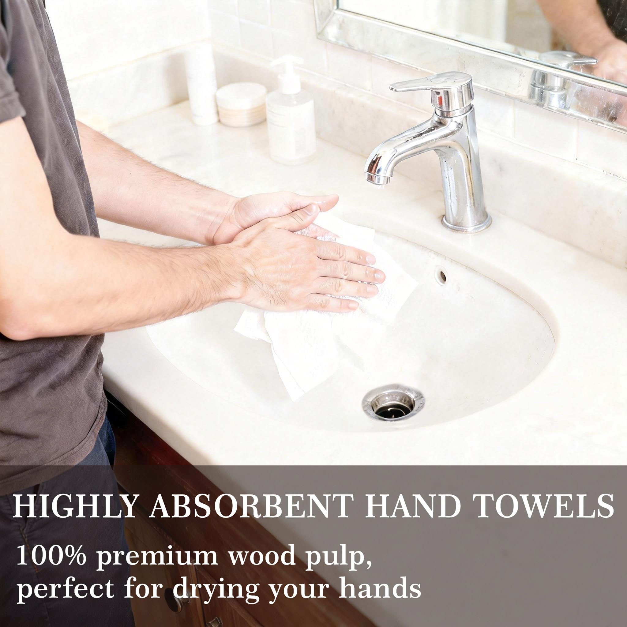 JEBBLAS Guest Towels Disposable Cloth Like Paper Hand Napkins Soft, Absorbent, Paper Hand Towels for Kitchen, Bathroom, Parties, Weddings, Dinners or Events,Pack of 100 Pcs
