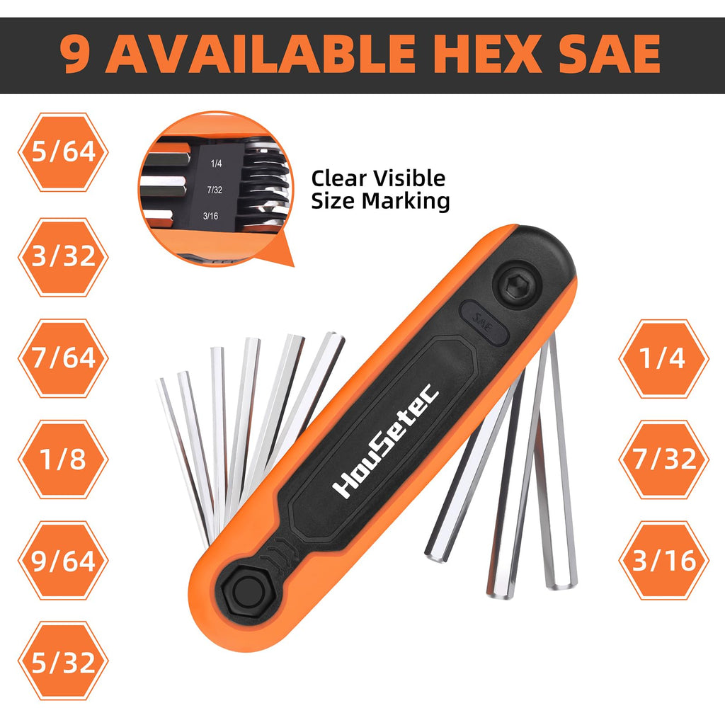 Allen Key Set, 17Pcs Allen Wrench Set Metric & Standard SAE Hex Key Set | 2 Pack Portable Allen Wrench for Work Home Repair & DIY Cool Stuff Gadgets Unique Tools Gifts for Men Women