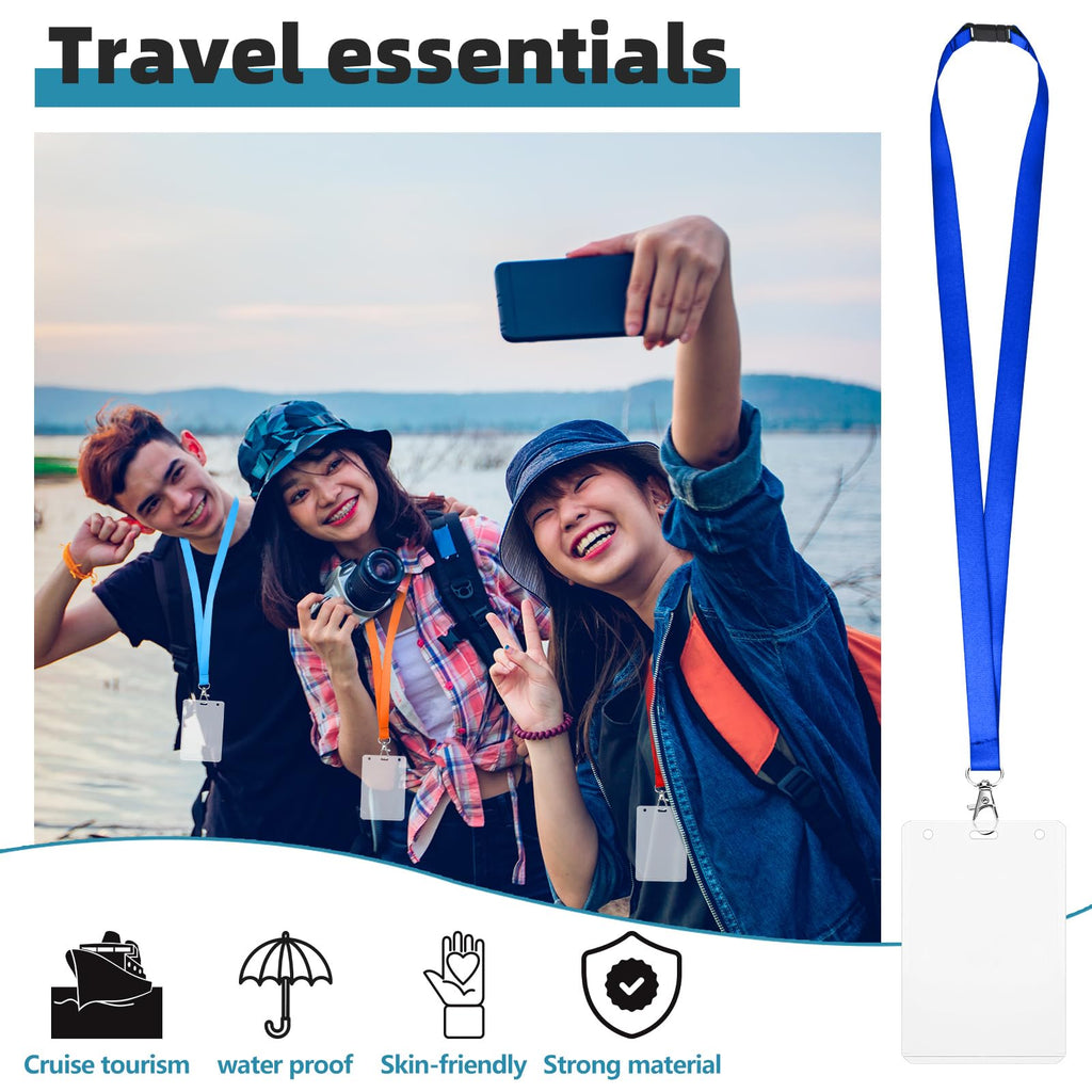 24 Pack Colorful Lanyards with 24 ID Card Name Badge Holders Breakaway Lanyard for Card Holders Quick Release Lanyards with Safety Breakaway Clip and Oval Clasp for ID Card Events Office Schools