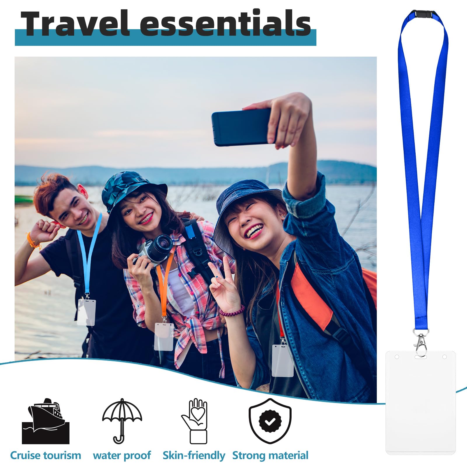 24 Pack Colorful Lanyards with 24 ID Card Name Badge Holders Breakaway Lanyard for Card Holders Quick Release Lanyards with Safety Breakaway Clip and Oval Clasp for ID Card Events Office Schools