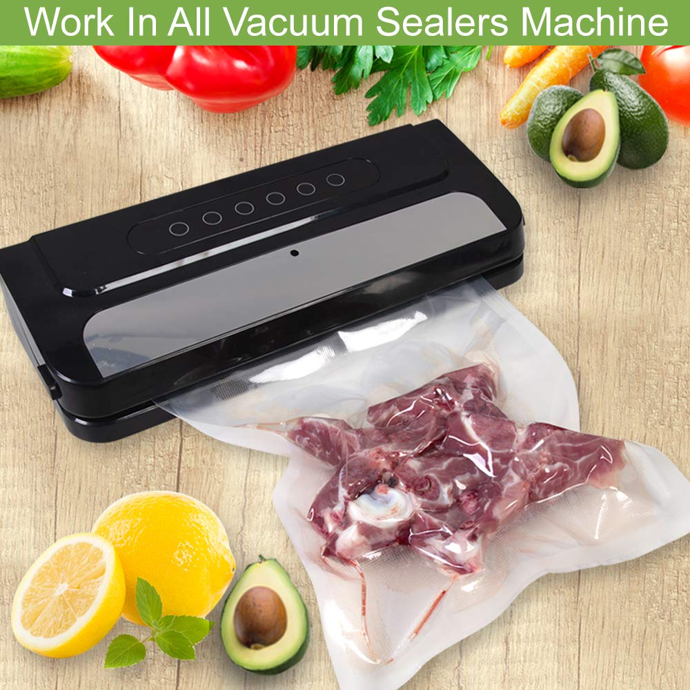KitVacPak 200 Pint 6X10 Food Sealer Vacuum Sealer Bags with Commercial Grade, BPA Free, Heavy Duty.Vacuum Sealer Freezer Bags Compatible with Any Types Vacuum Sealer
