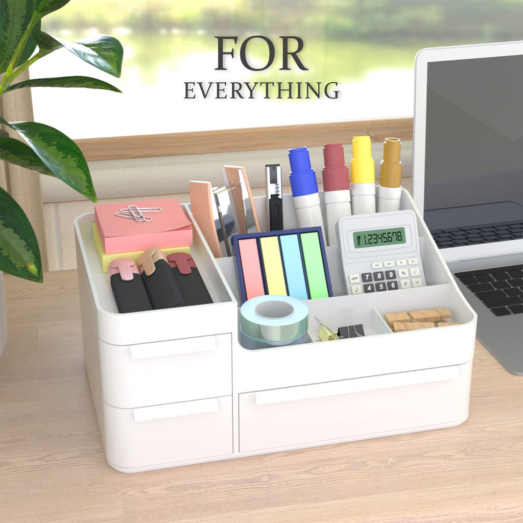 Makeup Organizer with Drawers, Countertop Organizer for Vanity, Bathroom and Bedroom Desk Cosmetics Display Case for Brushes, Lotions, Perfumes, Eyeshadow, Lipstick and Nail Polish