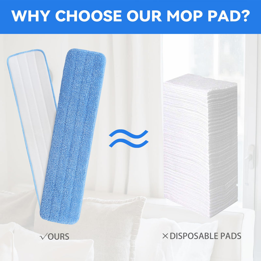 “36" Microfiber Pad for Rubbermaid Commercial 36 Inch Mop Head - 8 Pack Replacement Wet & Dry Commercial Reusable Cleaning Mop Refills Fit for Any Microfiber Flat Mop System 36"”