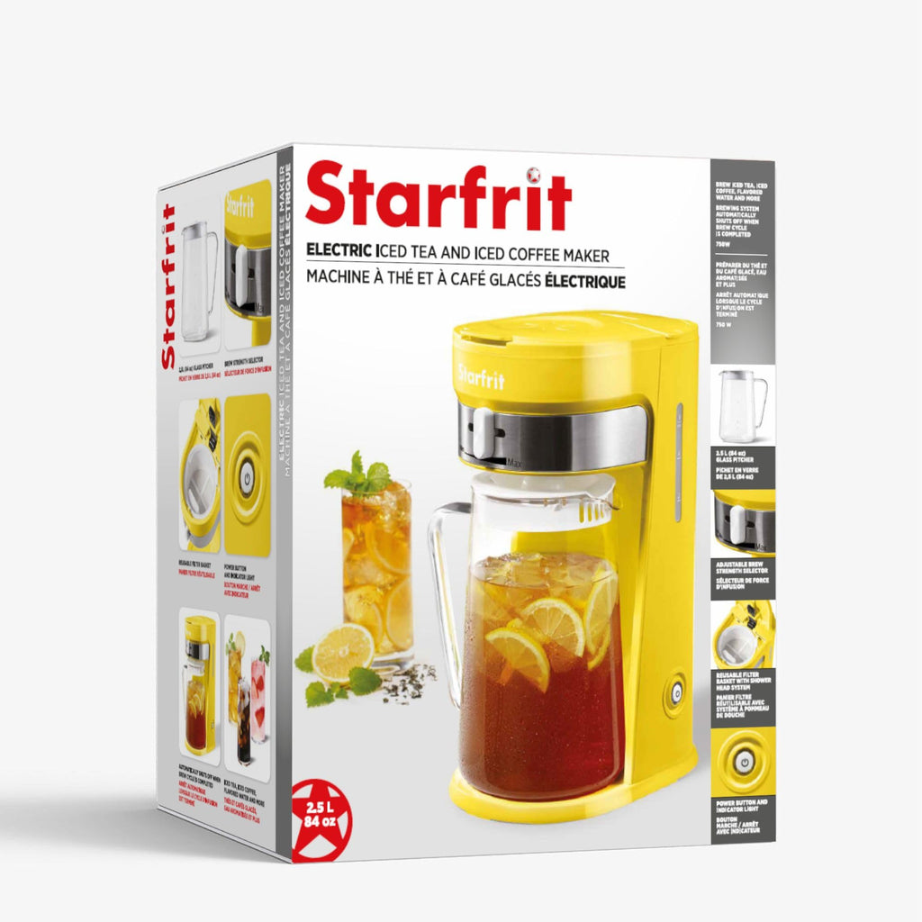 Starfrit Electric Iced Tea & Iced Coffee Maker - 2.5L Pitcher - Auto Shut-Off - Yellow