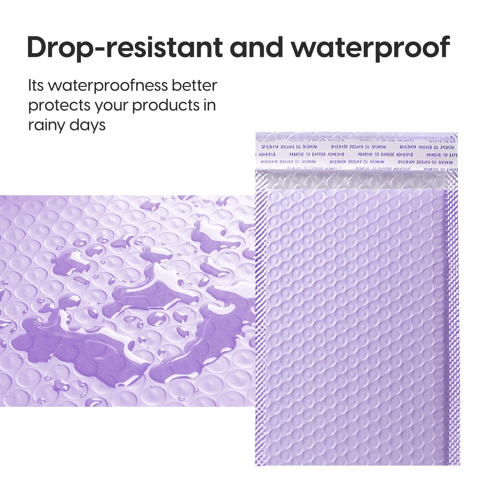 Bubble Mailers Waterproof 5 x 8 inches 50pcs Shipping Envelopes Multicolors Padded Envelopes Self Seal Adhesive (Purple)