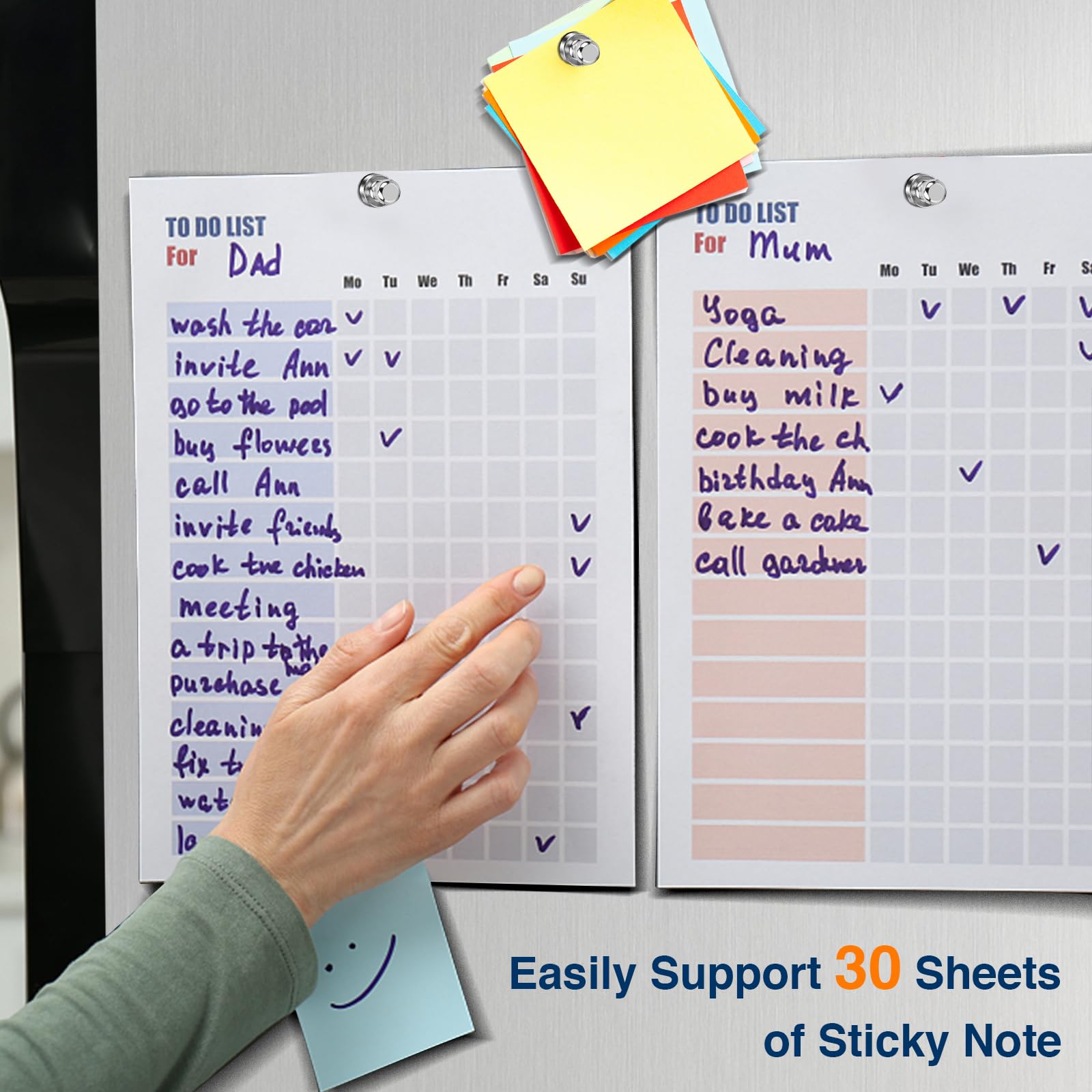 MIKEDE Refrigerator Whiteboard Magnet, 60Pcs Silver Whiteboard Magnets, Suitable for Metal Magnets in Offices, Schools, Classrooms, Kitchens