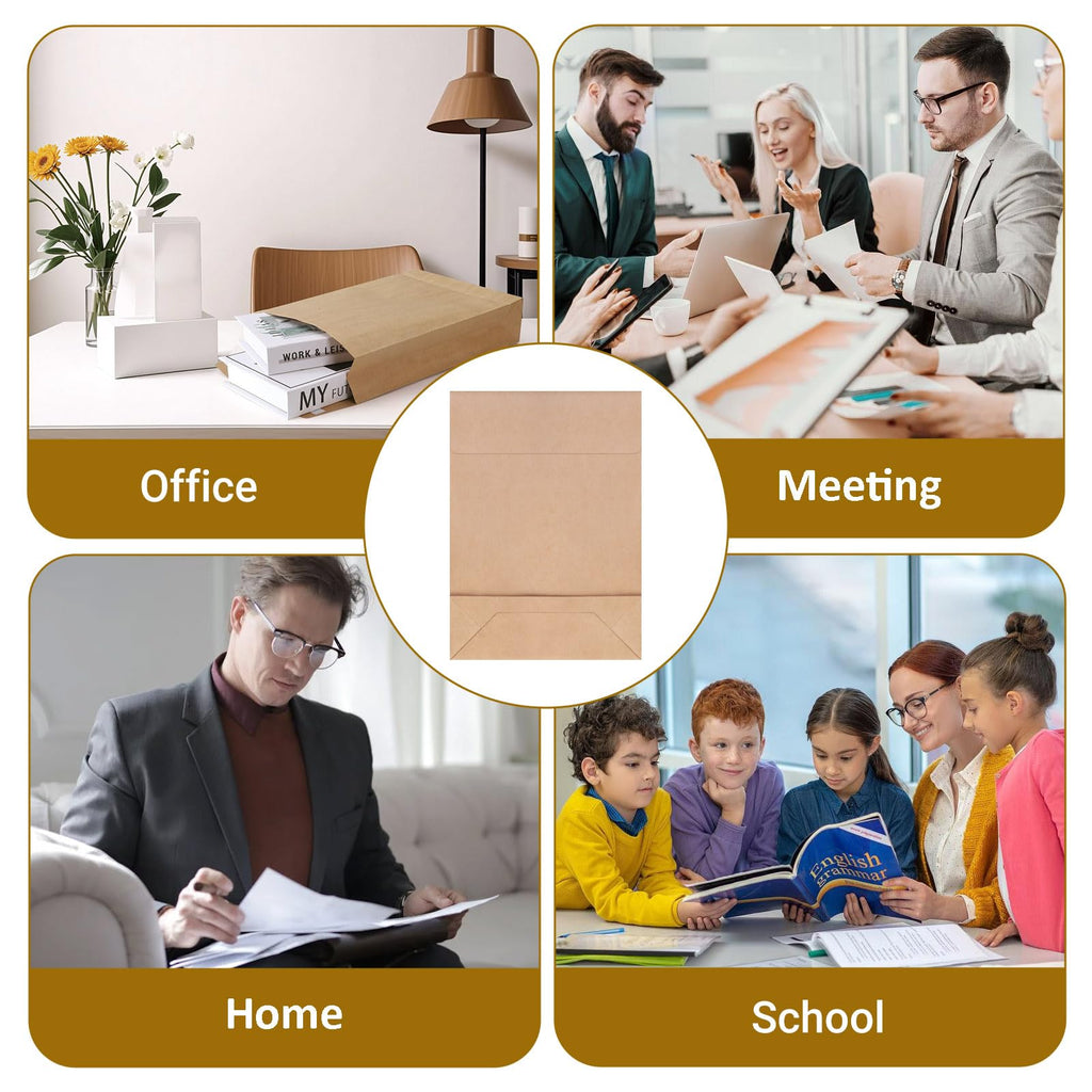 zmybcpack 25 Pack 10" x 15" Self Seal Expandable Catalog Envelopes, Large Kraft Document Envelopes for Documents, Magazines, Photos