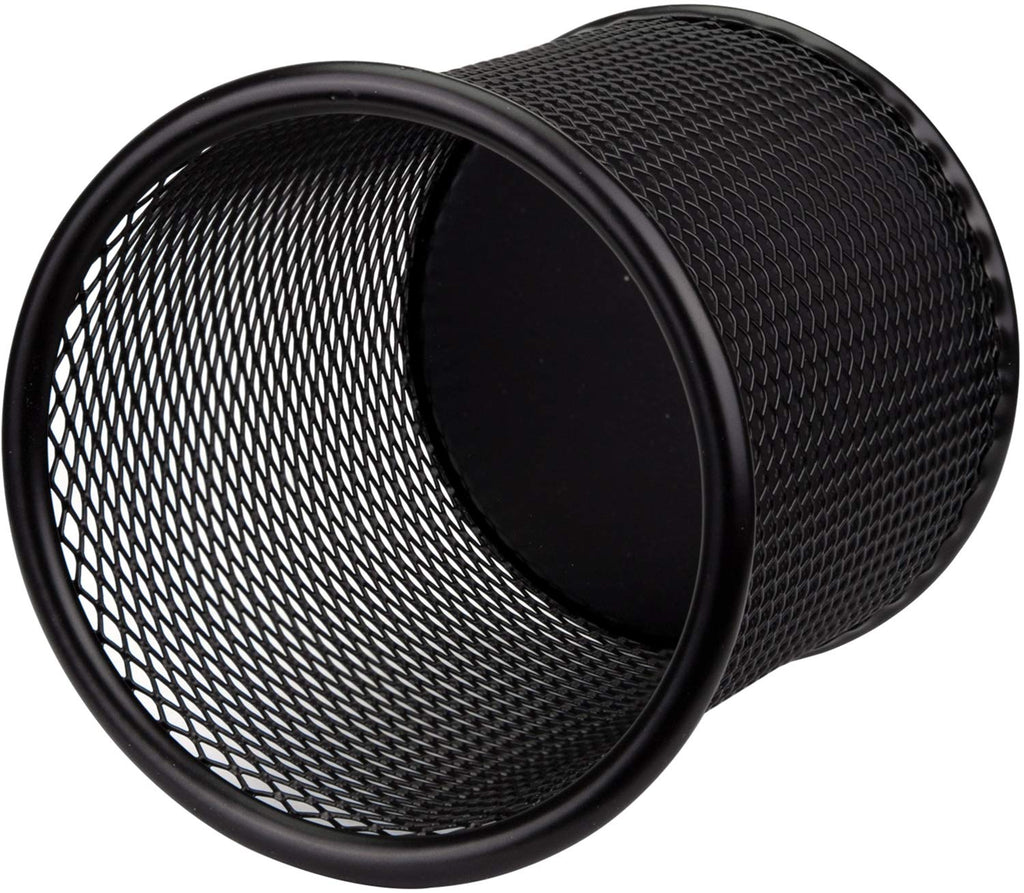 Nicunom 12 Pack Metal Pen Holder Mesh Pencil Holder Desk Organizer Mesh Round Pen Cup Pencil Cup for Desk Office Pen Organizer, Black