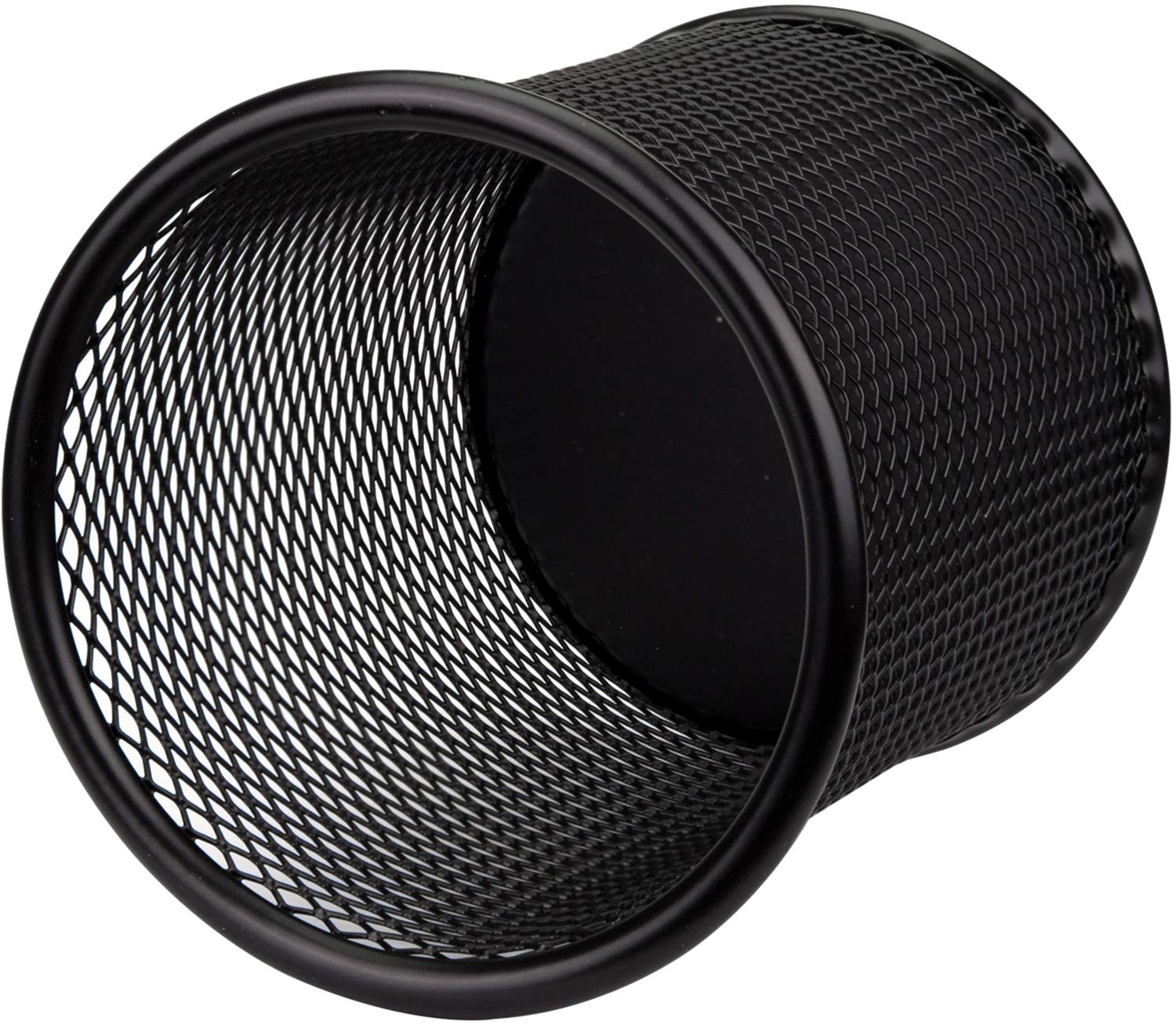 Nicunom 12 Pack Metal Pen Holder Mesh Pencil Holder Desk Organizer Mesh Round Pen Cup Pencil Cup for Desk Office Pen Organizer, Black