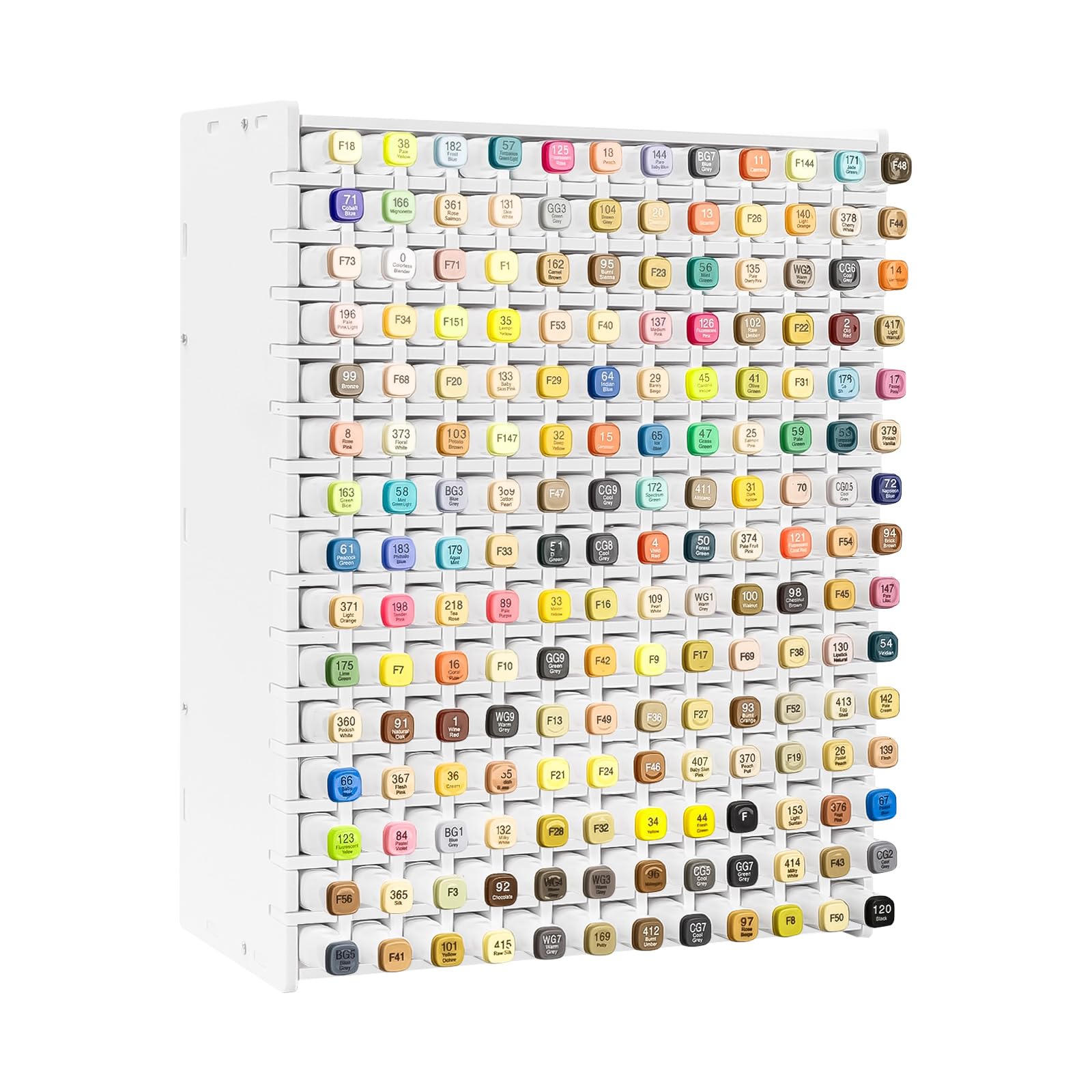 SelWatty Marker Organizer, Hold 180 Markers, With Removable Partition, Pencil Storage Organizer, Holds Stationery such as Scissors, Sticky Notes, Tape, Desk Accessories for Home School (180 Holes)