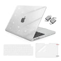 MOSISO Compatible with MacBook Air 13 inch Case 2026 2025 2024-2022 M4 A3240 M3 A3113 M2 A2681, Glitter Sparkly Hard Shell&Keyboard Skin&Screen Film&Type C for MacBook Air 13.6 inch Case, Transparent