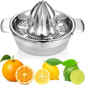 Citrus Lemon Orange Grapefruit Juicer Manual Stainless Steel 304 Anti-Rust Metal Hand Press Fruit Squeezer with Juice Strainer＆12 OZ Bowl with 2 Spouts, Dishwasher Safe, Easy to Clean, Heavy Duty
