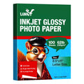 Uinkit 100 Sheets Thick Glossy Photo Paper Inkjet 8.5x11 Heavyweight 62lb 230gsm 11.1mil Cardstock Postcard for Dye Ink Printer A194