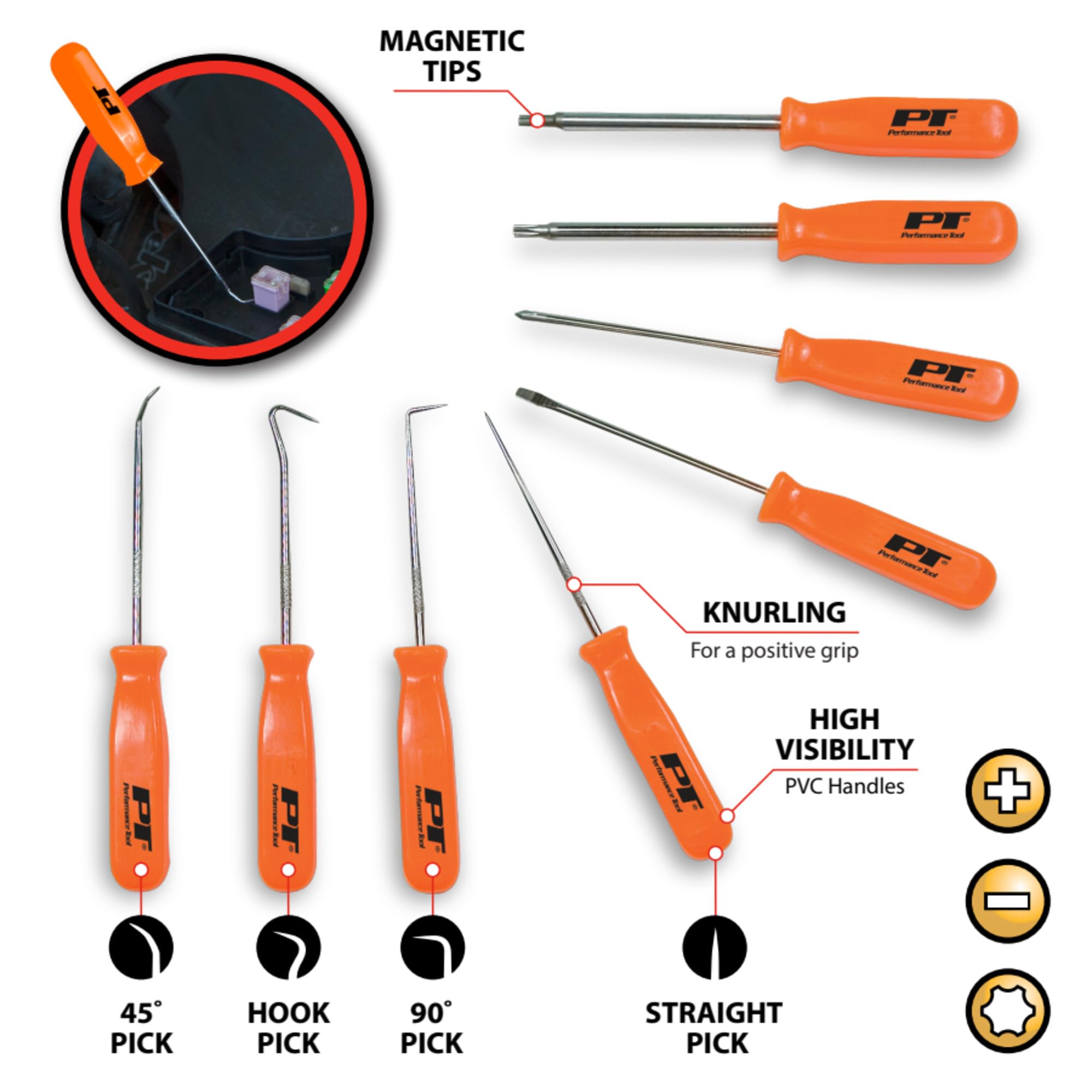 Performance Tool W941 8-Piece Specialty Pick/Driver Set