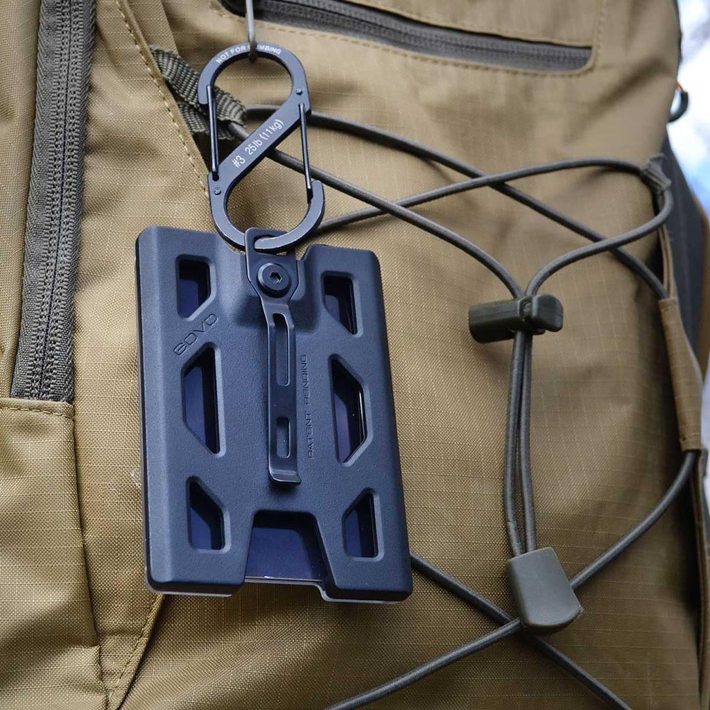 GOVO Badge Holder/Wallet - Durable Polycarbonate ID/Credit Holder with Metal Clip and 4 Cards Slot (Holds 1to 4 Cards) Black