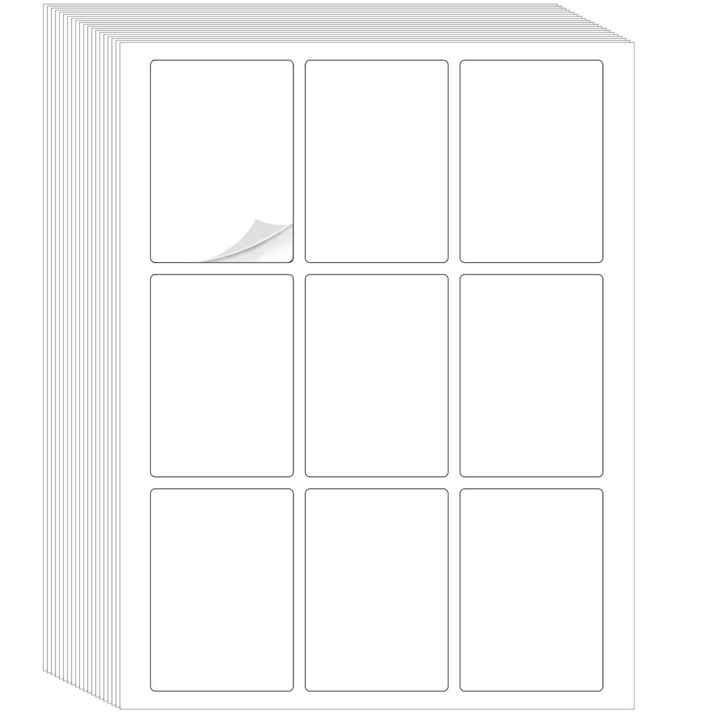 Blank Stickers for Playing Cards - Print Your Playing Cards - 216 Labels Sticker Paper for Laser/Ink Jet Printers (3.35" x 2.36") 24 Sheets