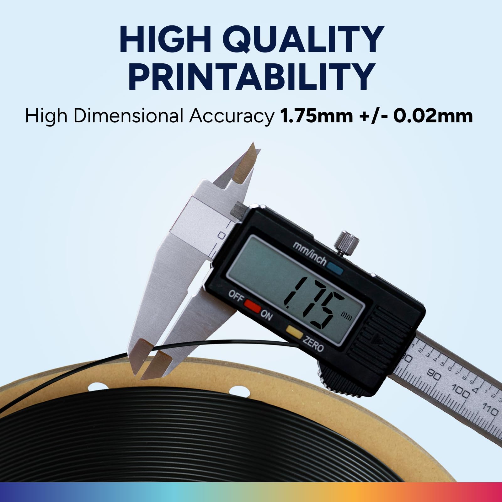 OVERTURE Easy PLA 1.75mm 3D Printer Filament, 1kg PLA Cardboard Spool (2.2lbs), Dimensional Accuracy +/- 0.02mm, Fit Most FDM Printer (Easy Black)