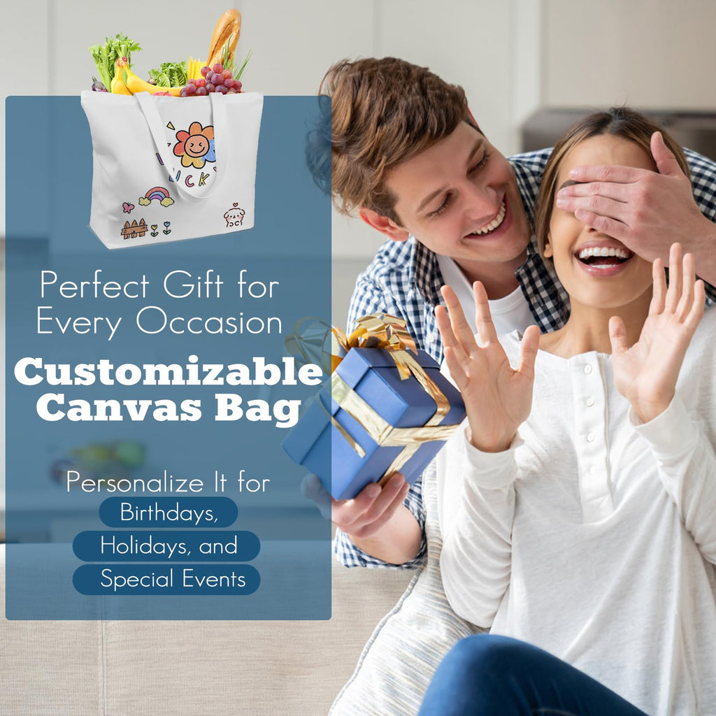 5 Pack Sublimation Tote Bags Blanks - 12oz Heavy-Duty 100% Polyester with Zipper, Long Handles (18.5"x15"x4.7"), Reusable for DIY, Heat Transfer, Gym, Travel, Business Branding