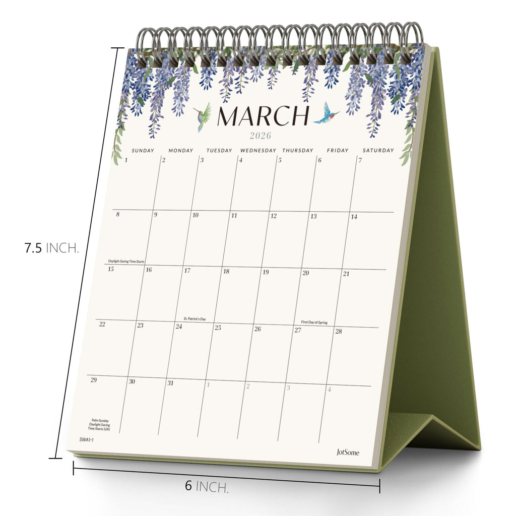 Jotsome Small Desk Calendar 2026-2027, 18 Months Standing Flip Calendar (6"x7.5") from Now to June 2027, Double-Sided Design Aesthetic Desk Calendar with To Do List, 250GSM Thick Paper