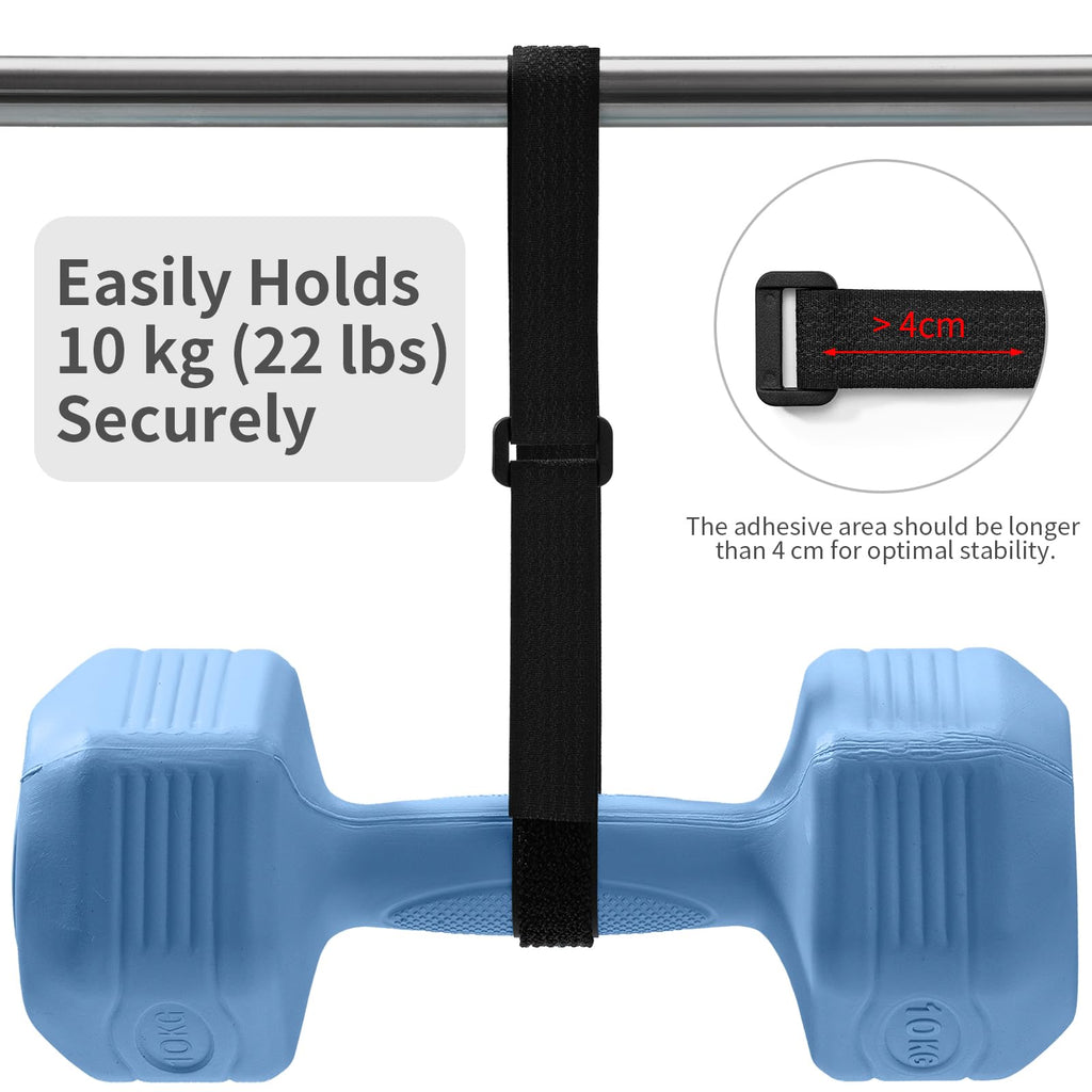Trilancer 10M x 2CM Reusable Cable Ties, Adjustable Hook and Loop Straps with 50 Buckles, Cut to Length, Ideal for Wire Management, Cord Organizer, and Cable Straps, Black