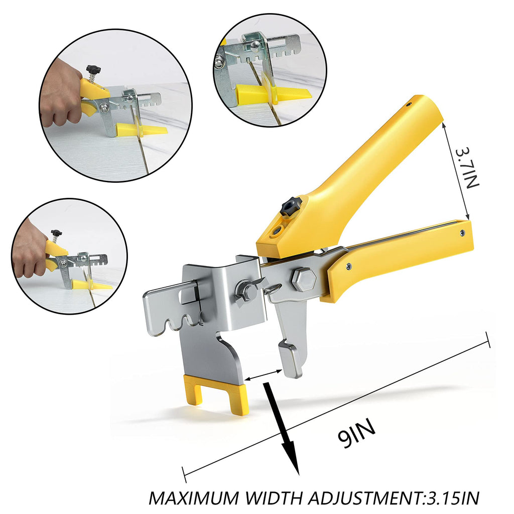 Tile Leveling System 3mm Kits with Pliers, 300pcs Tile Spacers Clips, 100pcs Reusable Wedges for Floor Leveling, Tile Kits, Wall Tile Leveler Tools